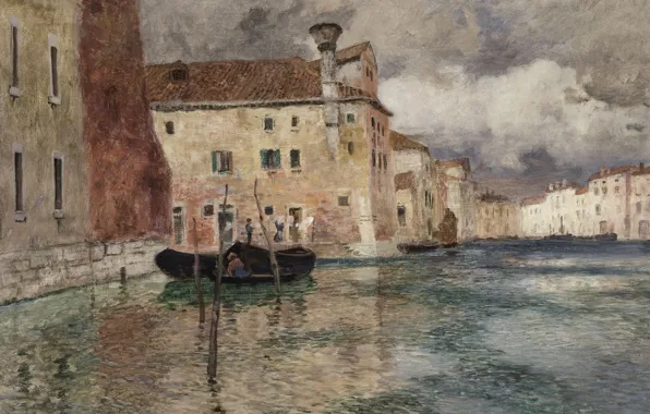 Картинка Венеция, Venice, 1899, норвежский живописец, Фриц Таулов, Frits Thaulow, Norwegian impressionist painter