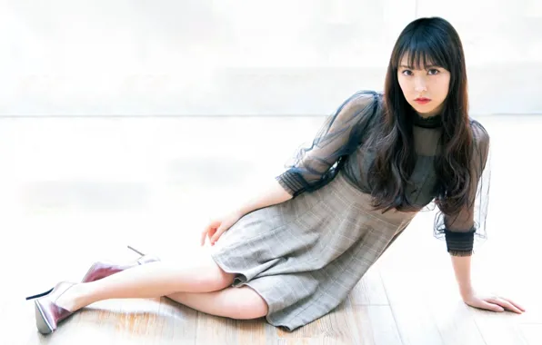 Girl, long hair, dress, beautiful, pretty, lips, face, asian