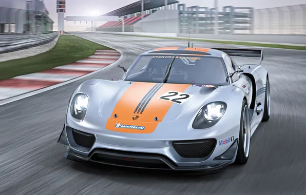 Картинка car, Concept, Porsche, порше, 918, speed, RSR, track