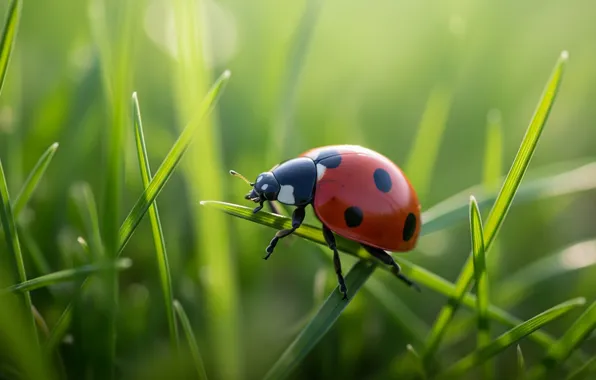 Трава, макро, обои, божья коровка, wallpaper, grass, macro, ladybug