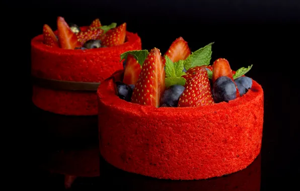 Картинка ягоды, пирожное, десерт