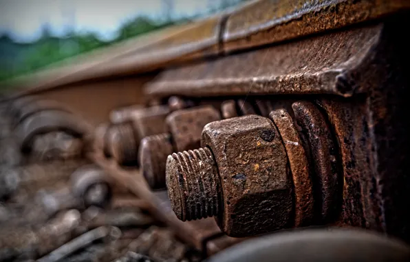 Machine, train, railway, rail, bolt