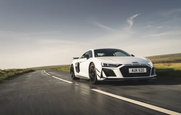 Car, Audi, sky, speed, R8, Audi R8 Coupe V10 GT RWD