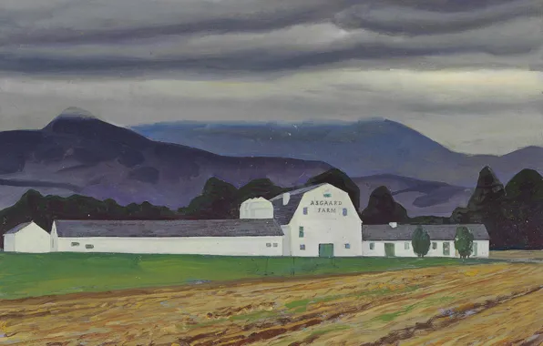 Картинка пейзаж, горы, картина, ферма, Rockwell Kent, Рокуэлл Кент