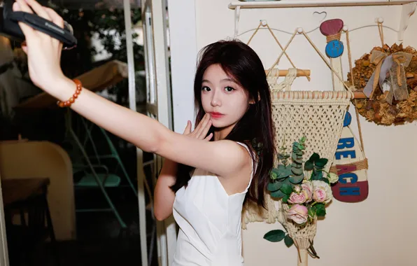Beautiful, Asian, Model, Camera, Woman, Pretty, Indoor, Cam