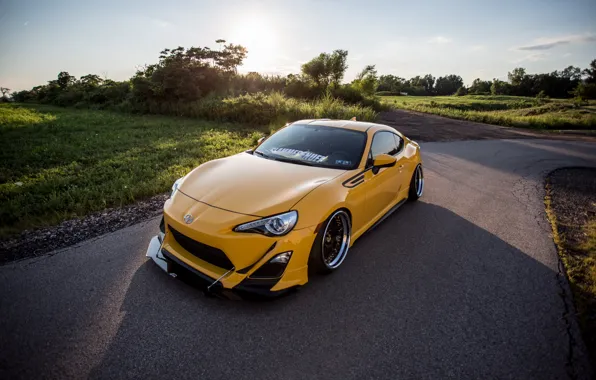 Картинка road, yellow, scion, fr-s