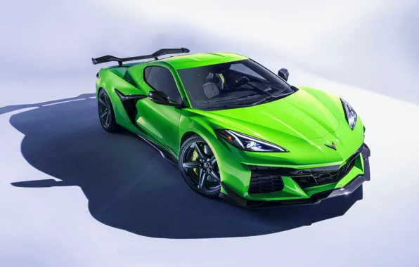 Картинка Chevrolet, Chevrolet Corvette Z06, Sports car, Спортивный автомобиль, 2023, Мятный зеленый, Minted Green