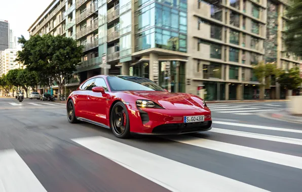 Porsche, Red, Taycan