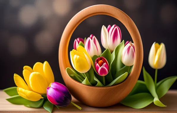 Цветы, тюльпаны, ваза