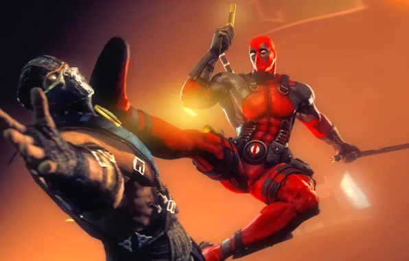 Картинка рендеринг, Deadpool, mortal kombat, Sub-Zero, marvel comics, Wade Wilson