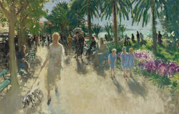 Картина, городской пейзаж, Пьер Эжен Монтезин, Pierre-Eugene Montezin, Круазет. Канны