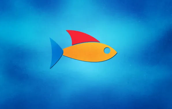 Картинка цвета, яркие, рыбка, минимализм, Рыба, logo, fish, логотип обои