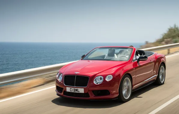 Дорога, море, Bentley, Continental, GT, V8