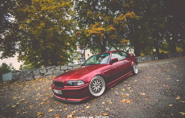 BMW, Red, Coupe, E36