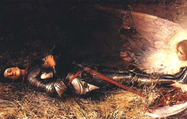 Картинка Джой, 1895, Джордж Уильям, Ранение Жанны д'Арк