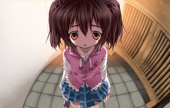 Аниме, арт, девочка, телефон