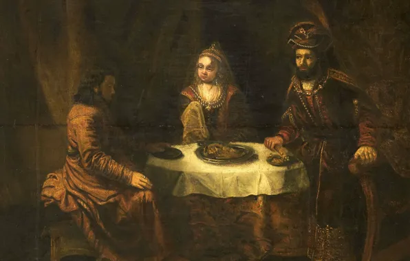 Масло, картина, холст, Гербранд ван ден Экхоут, 1724, Gerbrand van den Eeckhout, Гнев Ахашвероша