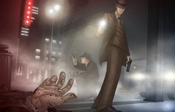 Рука, art, patrick brown, noir, L.A. Noire, Rockstar Games, Cole Phelps