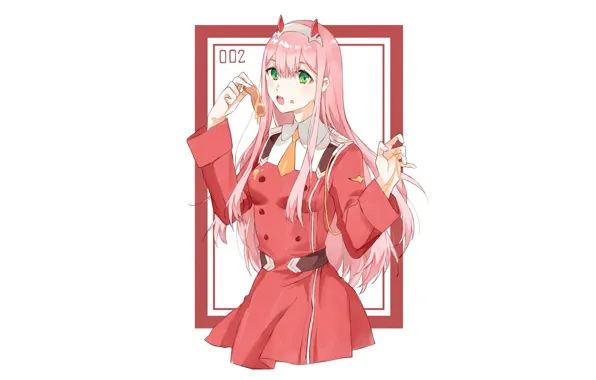 Девушка, рамка, 002, Darling In The Frankxx, Милый во Франксе, Zero Two