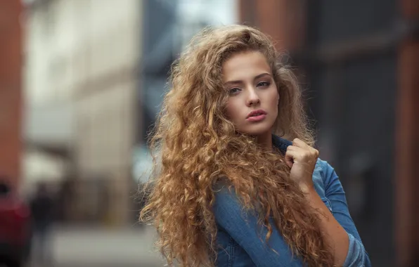 Картинка girl, fashion, fresh, face, elegant, female, denim, frizzy