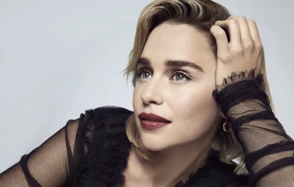 Серьги, актриса, губы, Emilia Clarke, Эмилия Кларк, взглад