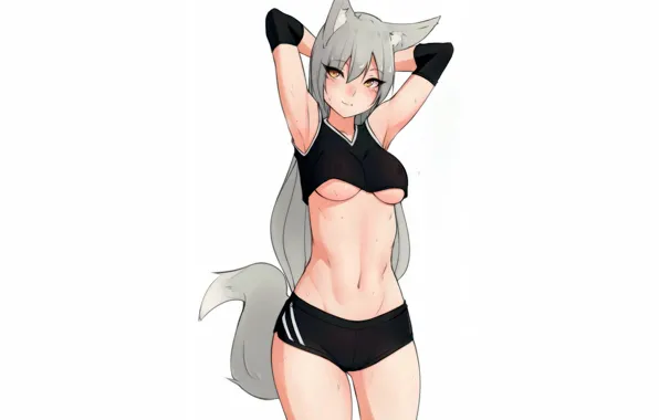 Girl, sexy, cleavage, shorts, long hair, boobs, anime, beautiful