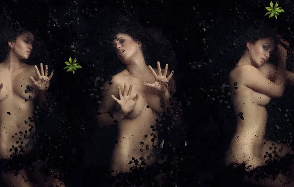 Девушка, черный, тело, girl, уголь, photographer, model, Jack Hoier