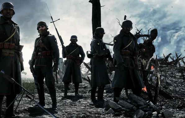 Картинка война, игра, солдаты, Electronic Arts, Battlefield 1