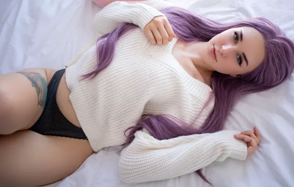 Картинка girl, sweater, long-hair