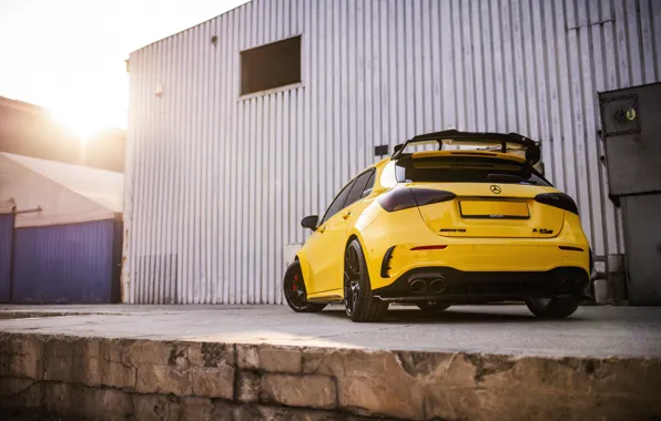 Mercedes, Yellow, Mercedes - Benz, Rear, A45 AMG, JR Wheels, A45s