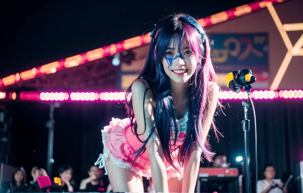 Music, girl, singer, asian, stage