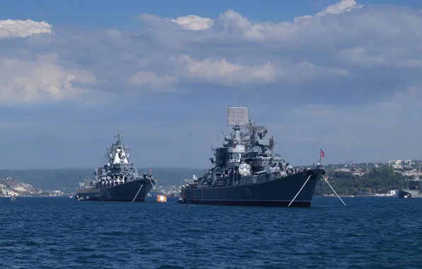 Корабль, большой, ВМФ, крейсер, ракетный, противолодочный, &quot;Керчь&quot;, Гвардейский