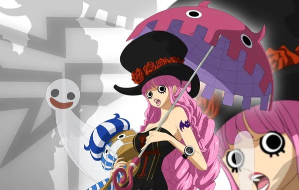 Girl, zombie, game, ghost, One Piece, pink hair, bear, long hair