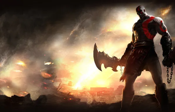Картинка игра, меч, Kratos, God of War
