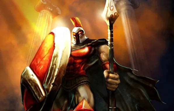 Картинка league of legends, warrior, pantheon, helmet