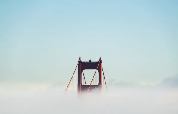 Туман, скалы, берег, дымка, Сан-Франциско, USA, Golden Gate Bridge, United States
