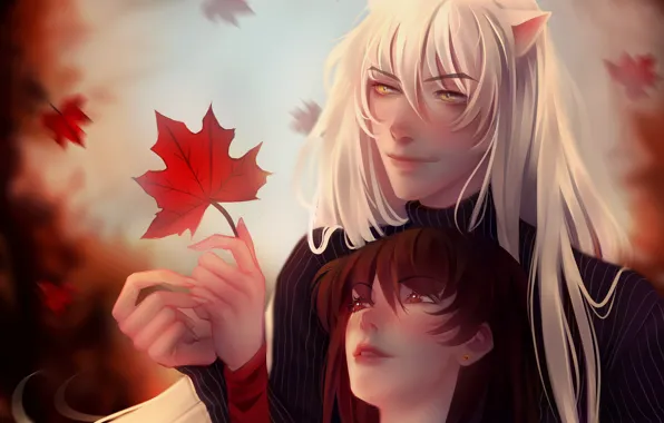 Арт, пара, Inuyasha, Инуяша, Кагоме, Mari Draws