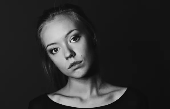 Взгляд, актриса, черно белая, Виктория Агалакова, Victoria Agalakova