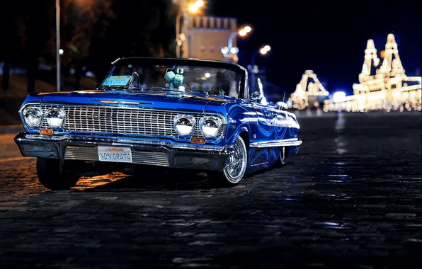 Картинка авто, москва, Chevrolet, шевроле, russia, moscow, Impala, 1963