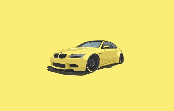 Картинка BMW, Car, Yellow, Minimalistic