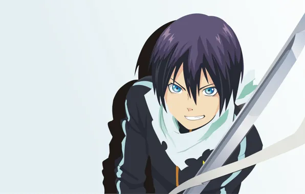 Фон, меч, парень, yato, Бездомный Бог, Noragami, Ято