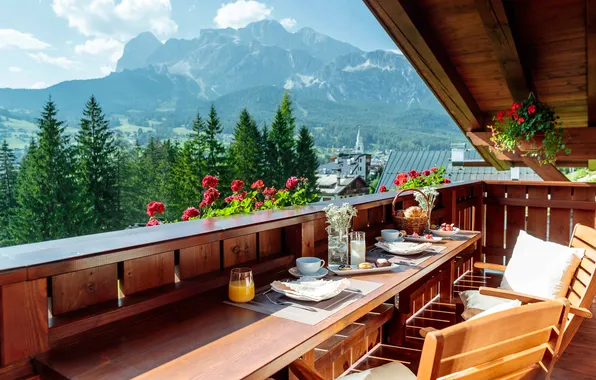 Природа, Горы, Лето, Nature, Mountains, Summer, A house in the Alps, Домик в Альпах