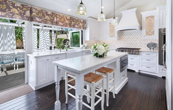 Дизайн, мебель, окно, кухня, особняк, Design, Interior, Kitchen