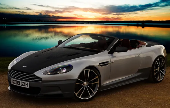 Картинка закат, Aston Martin, Автомобиль