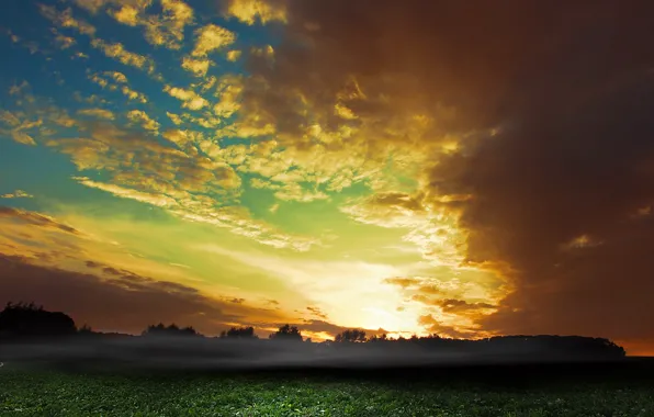 Colors, landscape, nature, clouds, beauty, Firesky