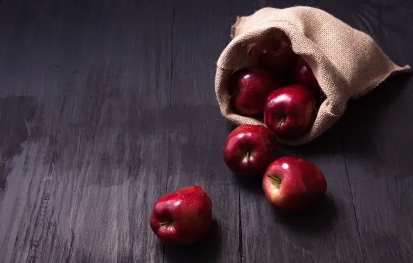 Яблоки, красные, red, фрукты, wood, fruit, apples