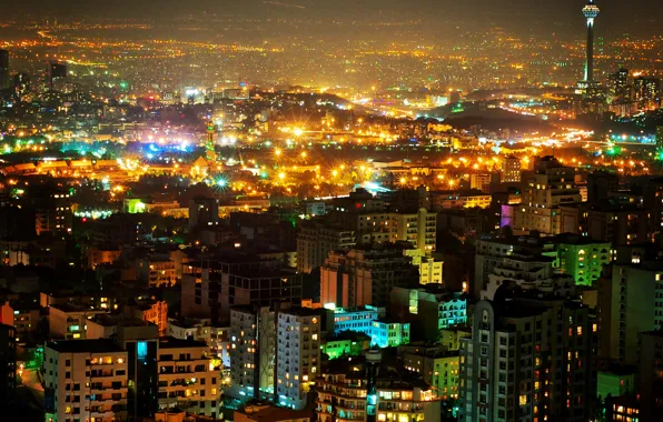 Картинка ночь, night, Иран, Iran, Тегеран, Tehran