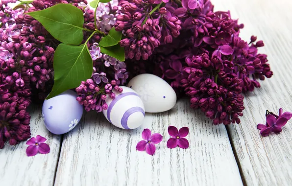 Цветы, яйца, весна, colorful, Пасха, happy, wood, blossom