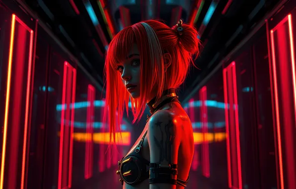 Картинка cyberpunk, cyborg, futuristic, cyborg girl