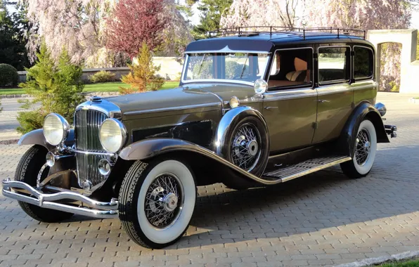 Ретро, парк, дорожка, Duesenberg, 1934, Limousine, Rollston